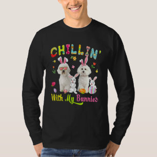 Chillin' With My Bunnies Cute Bunny Bichon Frise D T-Shirt