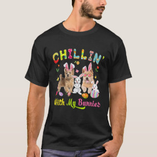Chillin' With My Bunnies Cute Bunny Norwich Terrie T-Shirt