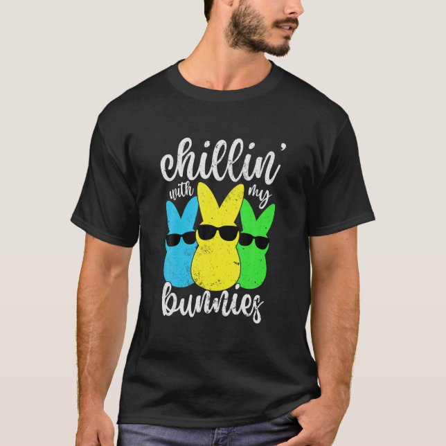 Chillin With My Bunnies Kids Boys Easter Day 2022  T-Shirt (Front)