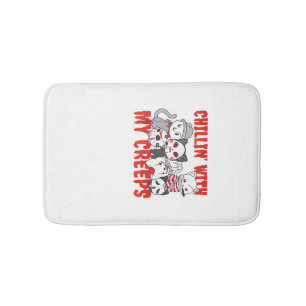 Chillin With My Creeps Cat Horror Killer Halloween Bath Mat