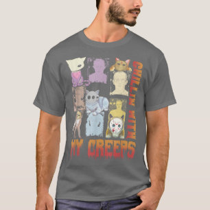 Chillin with My Creeps Funny Cat Horror Movies Ser T-Shirt