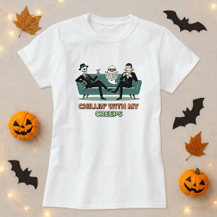 Chillin With My Creeps Tee; Cute Friends Halloween T-Shirt