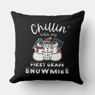 Chillin' With My First Grade Snowmies Cushion