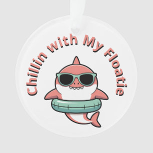 Chillin’ with My Floatie   Shark Baby Kids Ornament