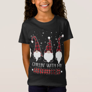 Chillin With My Gnomies Buffalo Plaid Gnome Christ T-Shirt