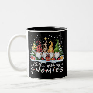 Chillin With My Gnomies Christmas Family Friend  Two-Tone Coffee Mug