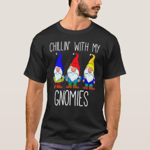 Chillin With My Gnomies Christmas Garden Gnome Xma T-Shirt