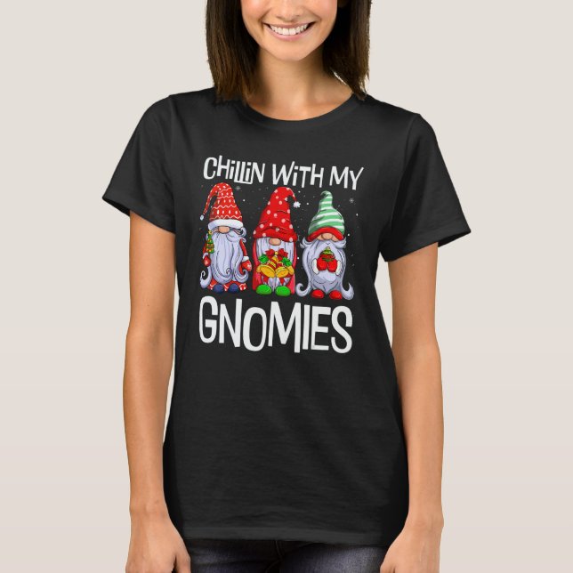 Chillin With My Gnomies Christmas Pamajas Family   T-Shirt (Front)