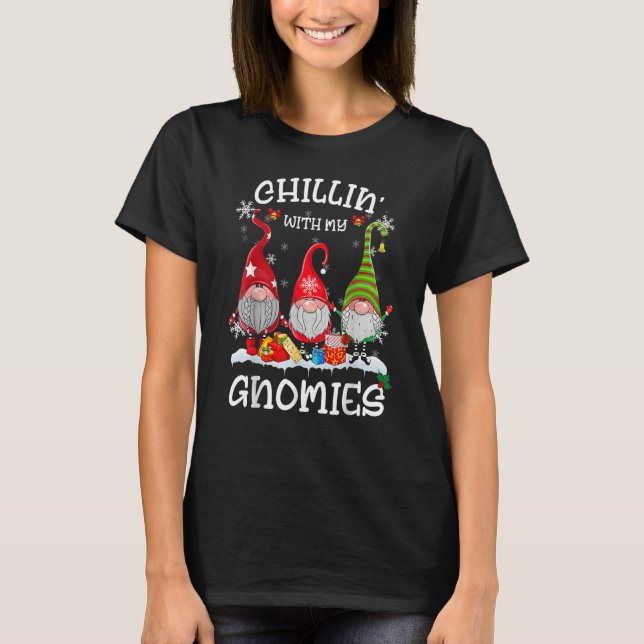 Chillin With My Gnomies Christmas Xmas Pyjamas Gno T-Shirt (Front)