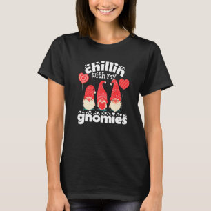Chillin with my Gnomies Cute Gnomes Red Heart Boy T-Shirt