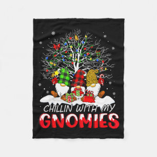 Chillin With My Gnomies Funny Christmas Family Fri Fleece Blanket