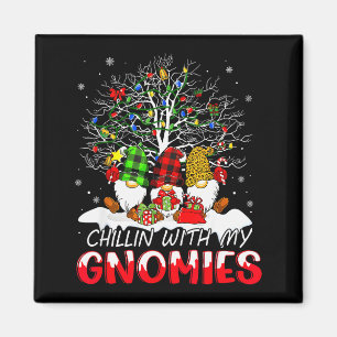Chillin With My Gnomies Funny Christmas Family Fri Magnet