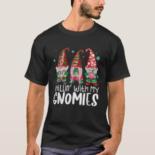 Chillin With My Gnomies Funny Christmas Family Fri T-Shirt