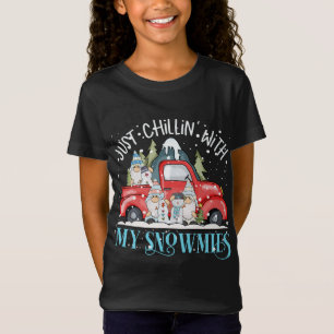 Chillin With My Gnomies Funny Christmas Gnomes Red T-Shirt