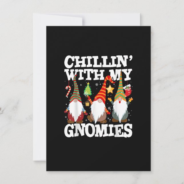 Chillin With My Gnomies Funny Gnome Christmas Pama Invitation (Front)