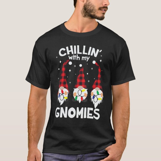 Chillin With My Gnomies  Gnome Christmas Pamajas F T-Shirt (Front)