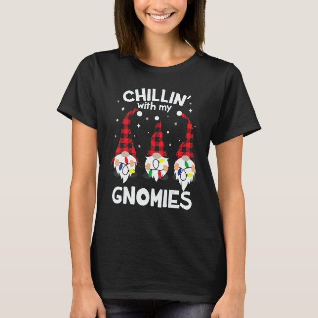 Chillin With My Gnomies  Gnome Christmas Pamajas F T-Shirt (Front)