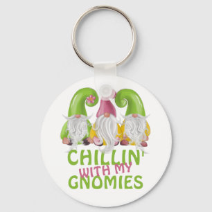 Chillin With My Gnomies Gnome Humor Key Ring