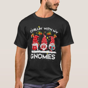 Chillin With My Gnomies Gnome Lover Christmas Ligh T-Shirt