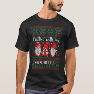 Chillin' With My Gnomies God Jul Gnome Tomte Santa T-Shirt