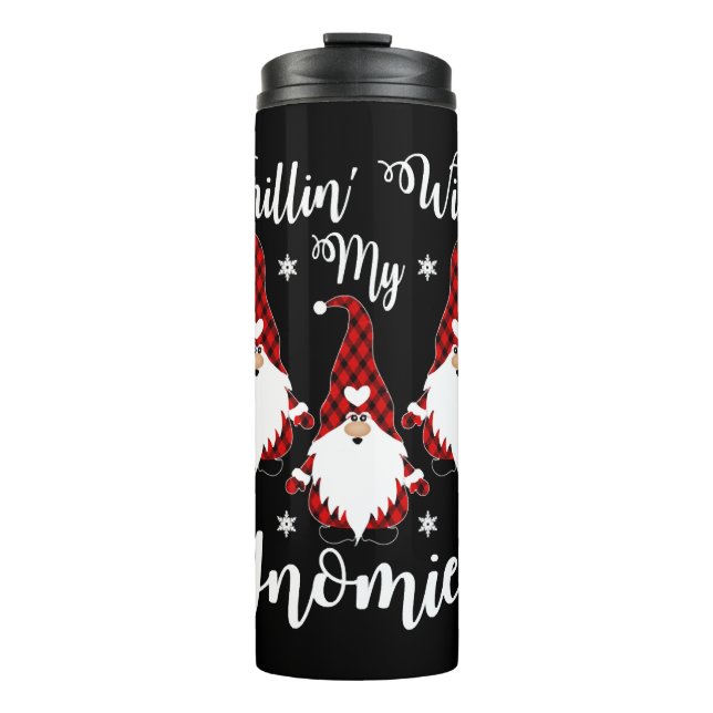Chillin With My Gnomies Santa Claus Garden Gnome Thermal Tumbler (Front)