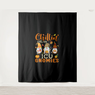 Chillin With My ICU Gnomies Nurse Gnome Thanksgivi Tapestry