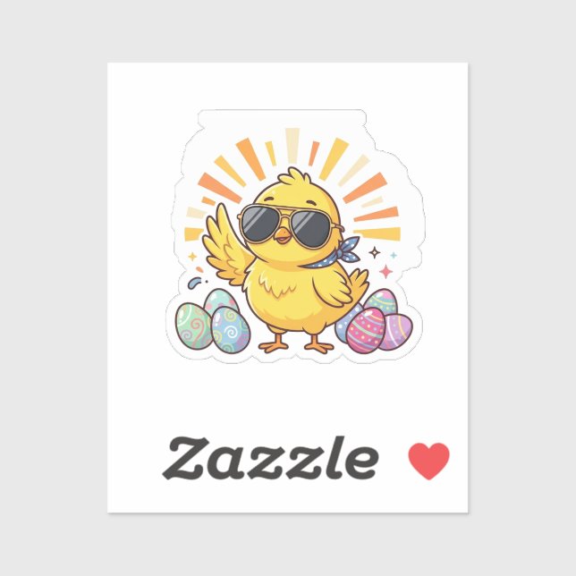 Chillin With My Peeps Cool Easter Chick Sticker (Sheet)