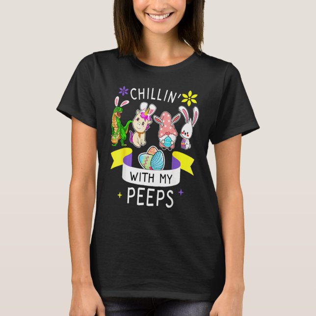 Chillin With My Rabbits Easter, Funny Boys Girls K T-Shirt (Front)