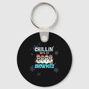 Chillin With My Snowmie Women Christmas Snowman Te Key Ring