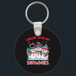 Chillin With My Snowmie Women Christmas Snowman Te Key Ring<br><div class="desc">Chillin With My Snowmie Women Christmas Snowman Teacher Snow</div>