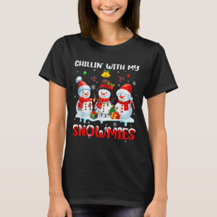 Chillin With My Snowmie Women Christmas Snowman Te T-Shirt