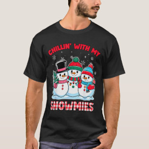 Chillin With My Snowmie Women Christmas Snowman Te T-Shirt