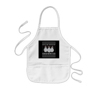 Chillin With My Snowmies Christmas Ugly Sweater Qu Kids Apron