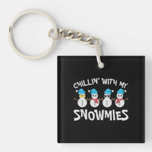 Chillin’ With My Snowmies - Cute Snowman Key Ring