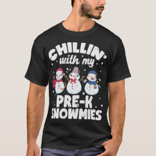 Chillin With My Snowmies Cute Snowman Ugly Christm T-Shirt
