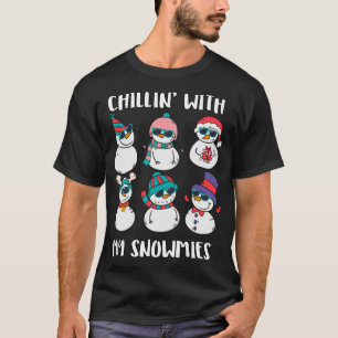 Chillin With My Snowmies Family Pyjamas Snowman Ch T-Shirt