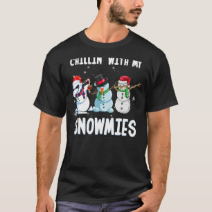 Chillin With My Snowmies Family Pyjamas Snowman Ch T-Shirt