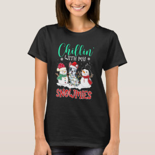 Chillin With My Snowmies French Bulldog Santa Chri T-Shirt