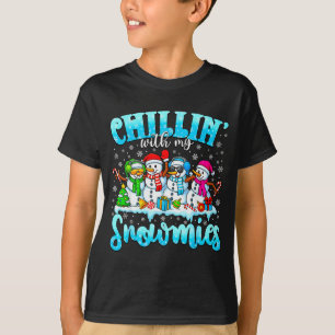 Chillin’ With My Snowmies Funny Christmas Snowman T-Shirt