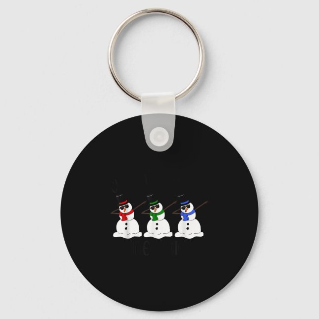Chillin With My Snowmies Funny Dabbing Snowman Xma Key Ring (Front)