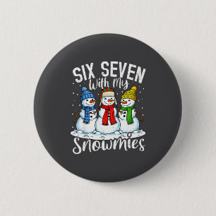 Chillin With My Snowmies Funny Snowman 67 Christma 6 Cm Round Badge