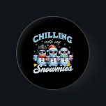 Chillin With My Snowmies Funny Snowman Christmas K 6 Cm Round Badge<br><div class="desc">Chillin With My Snowmies Funny Snowman Christmas Kids Boys</div>