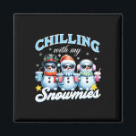 Chillin With My Snowmies Funny Snowman Christmas K Magnet<br><div class="desc">Chillin With My Snowmies Funny Snowman Christmas Kids Boys</div>