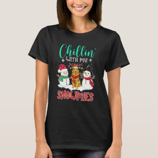 Chillin With My Snowmies Golden Santa Christmas Tr T-Shirt