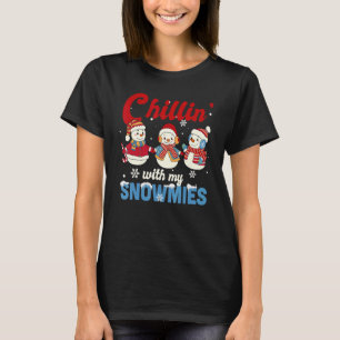 Chillin' With My Snowmies Retro Christmas Xmas Sno T-Shirt