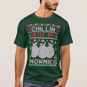 Chillin With My Snowmies Ugly Christmas Sweater Sn