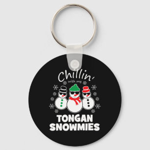 Chillin With My Tongan Snowmies Fun Christmas Key Ring