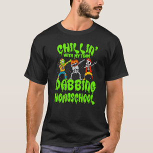 Chillin with my Zombie Pumpkin Skeleton Dab Homesc T-Shirt