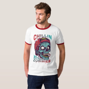 Chillin With My Zombies Funny Halloween Shirt