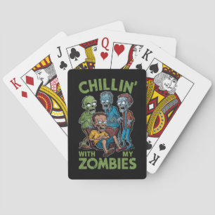 Chillin With My Zombies Halloween Boys Kids Funny Playing Cards